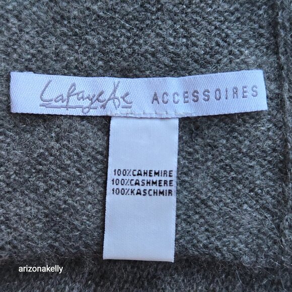 NWOT Cashmere Knit Scarf Grey Lafayette - Picture 9 of 10